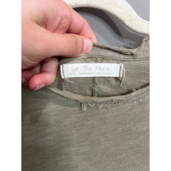 We The Free Green Peasant Baby Tee Sz S Short Sleeve Cotton Cottage - Picture 11 of 14